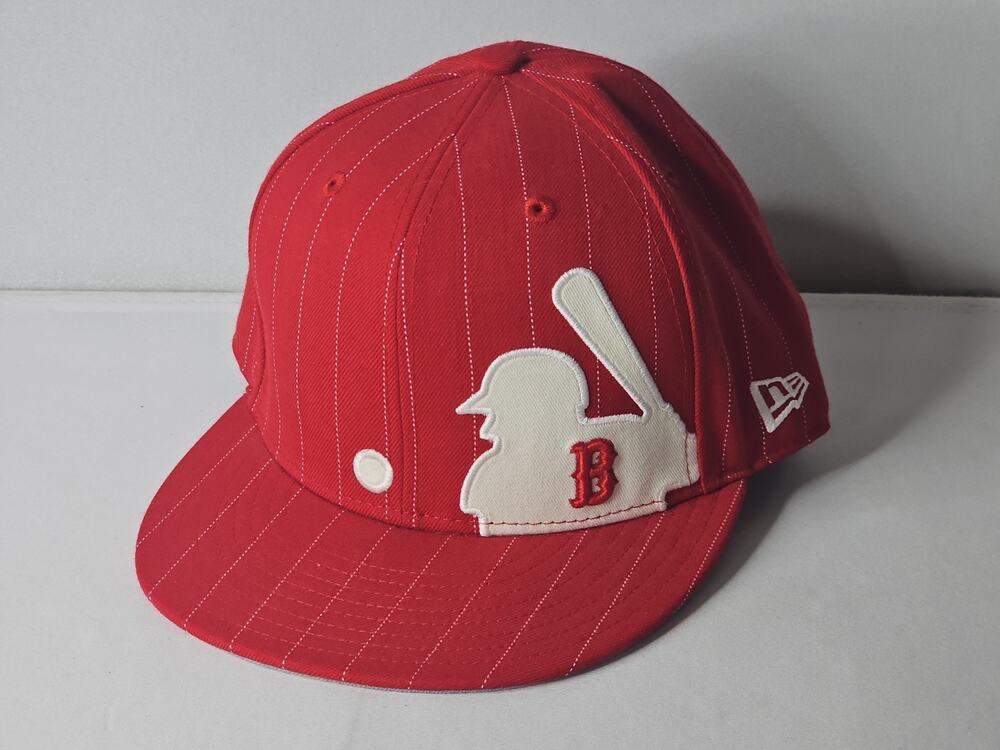 New Era 59FIFTY Boston Red Sox - Red Silhouette Pinstripe Fitted Hat 7 5/8